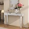 Heavy Duty Mirrored Console Table Diamond Vanity Dresser Desk Silver Glass Shelf